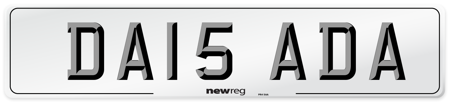DA15 ADA Number Plate from New Reg